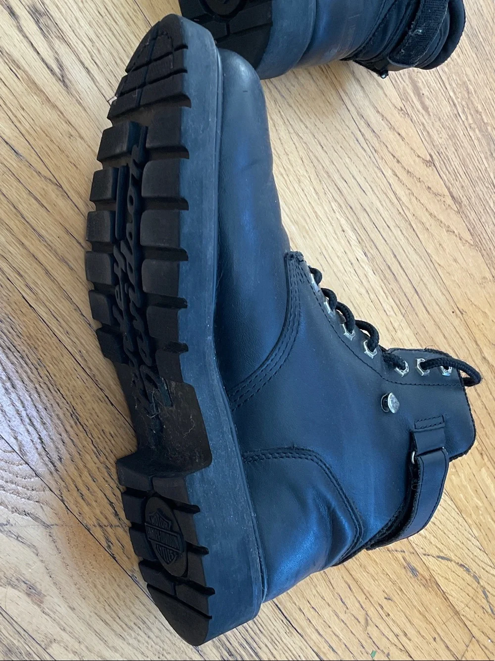 Harley-Davidson Black Leather Lace-Up Work/Motor Cycle Boots